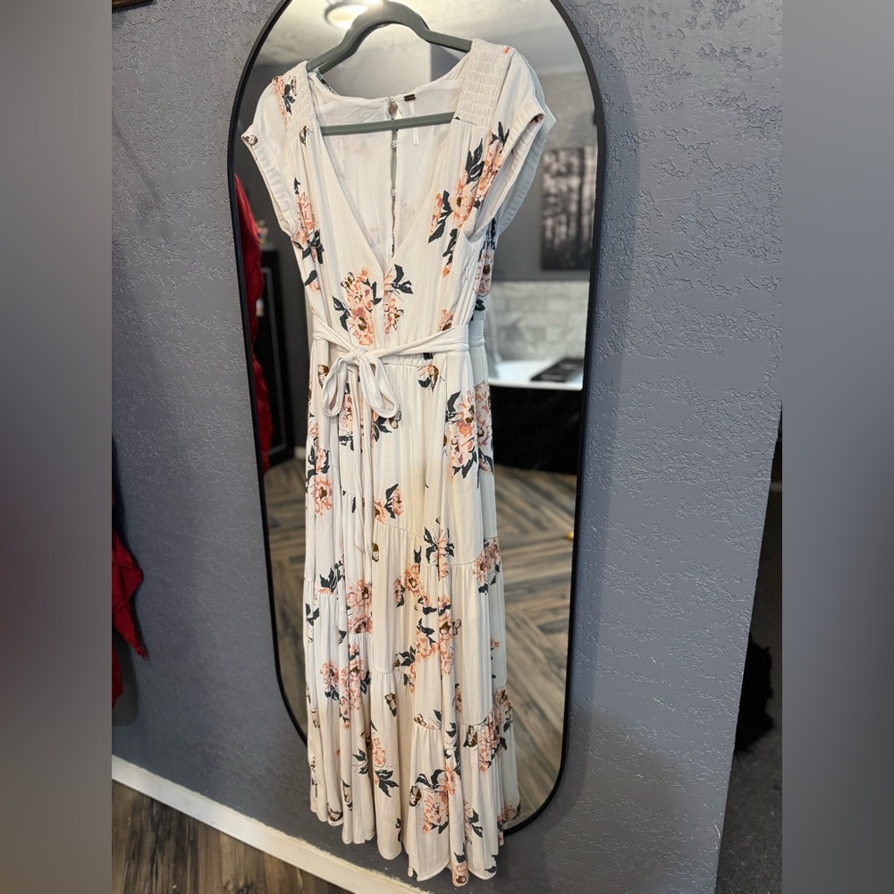 Free People Cream Floral Maxi Dress